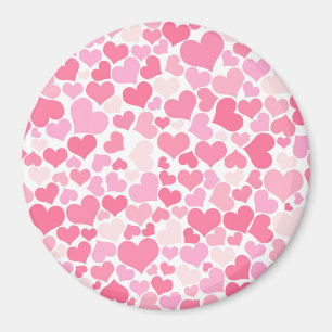 Rosa Hearts Mönster - Cute, romantisk magnet