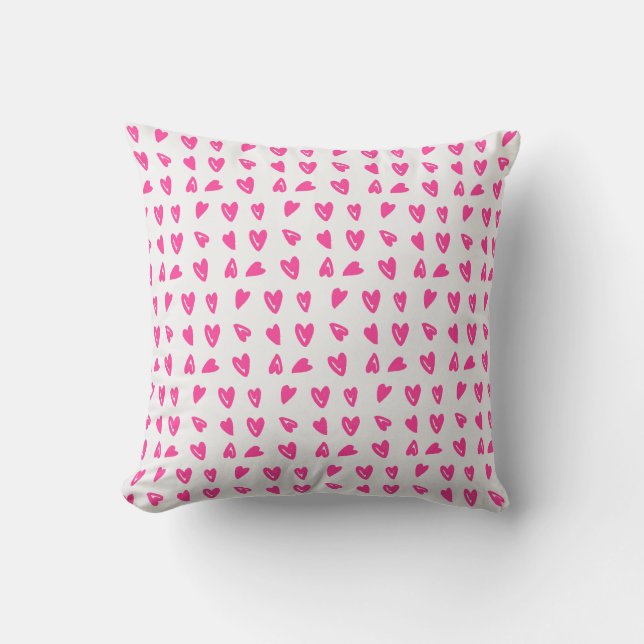 Rosa Hearts Mönster Dekorativ kudde (Framsida)