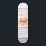 Rosa Hearts Mönster Mini Skateboard Bräda 18,5 Cm<br><div class="desc">Cute rosa and charcol grått eart and squiggles mönster girly skateboard. En underbar gåva till din dotter eller barndotter.</div>