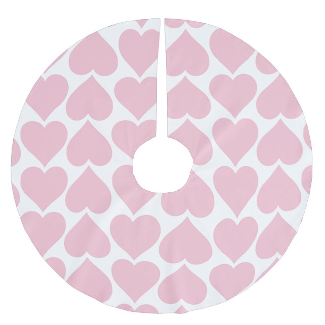 Rosa Hearts Mönster, Romantic, Kärlek Julgransmatta Borstad Polyester (Framsidan)