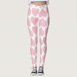 Rosa Hearts Mönster, Romantic, Kärlek Leggings