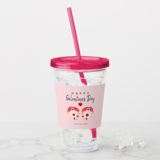  Rosa Hearts Namn Take Away Mugg (Framsida Ice)