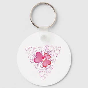 Rosa Hearts Nyckelring