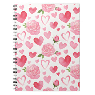 Rosa Hearts och Ro Anteckningsbok
