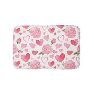 Rosa Hearts och Ro Badrumsmatta