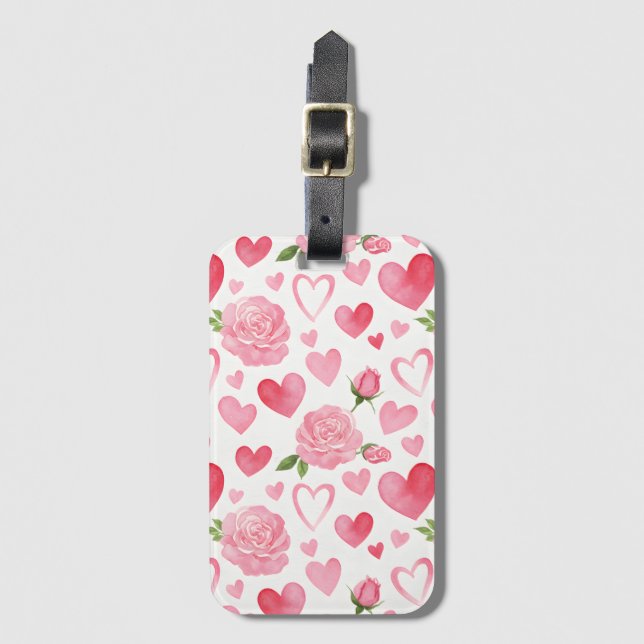 Rosa Hearts och Ro Bagagebricka (Framsida vertikal)