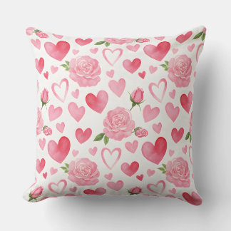 Rosa Hearts och Ro Kudde