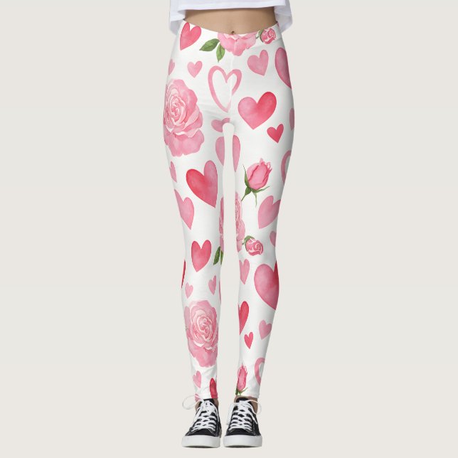 Rosa Hearts och Ro Leggings (Framsida)