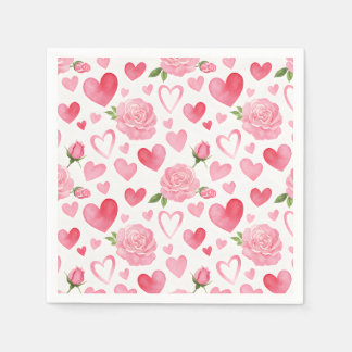Rosa Hearts och Ro Pappersservett