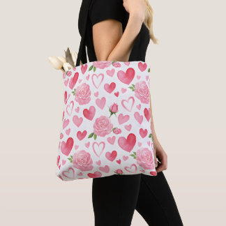 Rosa Hearts och Ro Tygkasse