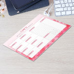 Rosa Hearts-Personligen Veckoplanering Anteckningsblock<br><div class="desc">Planera ut din perfekt veckovis med Anteckningsblocket "Rosa Hearts Weekly Planner", som har en rosa-hjärtebakgrund med motsvarande avsnittshuvuden. Det finns ett område för dina dagliga uppgifter och viktiga uppgifter. Det finns ett område för din lista med uppgift att göra varje vecka, en vana spårare och ett anteckningsavsnitt. Anpassa och beställ...</div>
