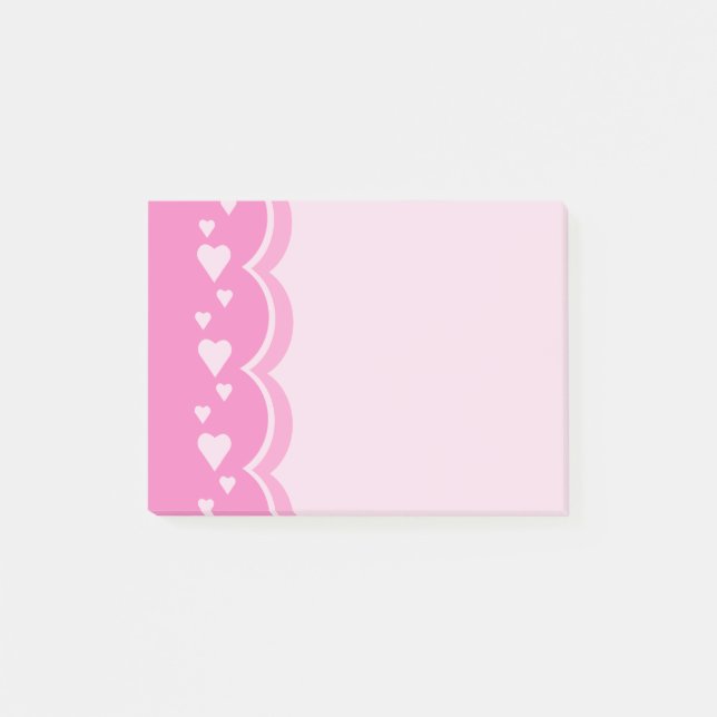 Rosa Hearts Post-it Block (Framsida)
