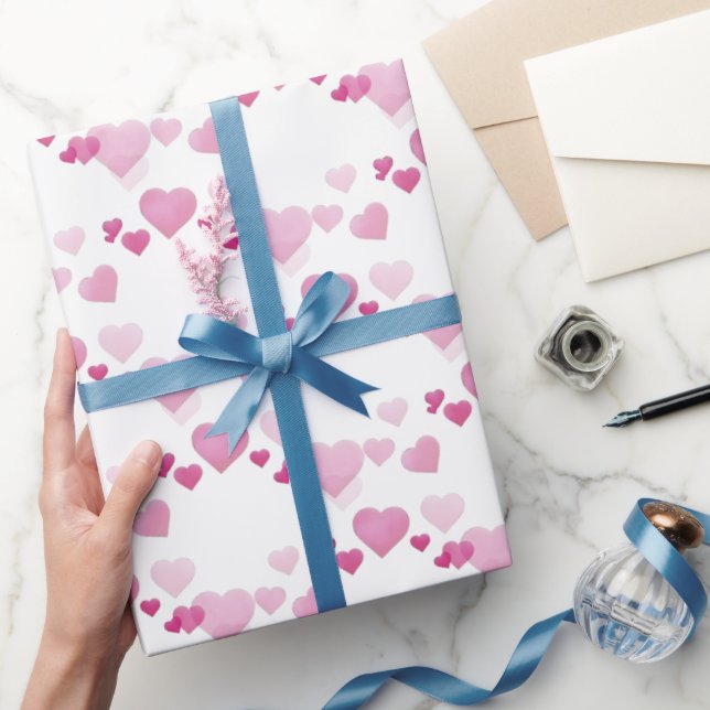 Rosa Hearts Presentpapper (Gifting)