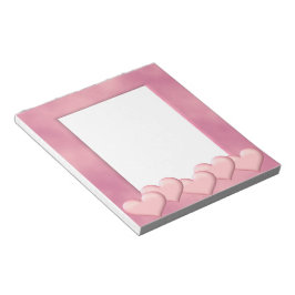 Rosa Hearts Ram Anteckningsblock