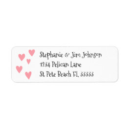 Rosa Hearts Returadressetikett Returadress Etikett