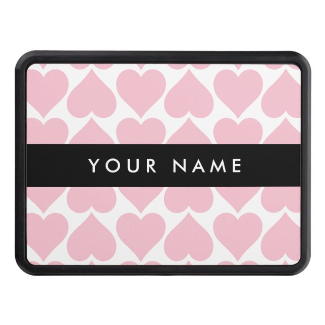 Rosa Hearts, Romantic, Ditt namn, Anpassa Dragkroksskydd (Framsidan)