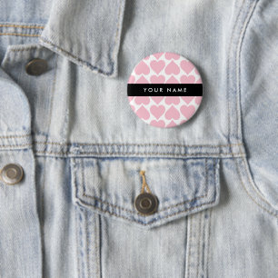 Rosa Hearts, Romantic, Ditt namn, Anpassa Knapp
