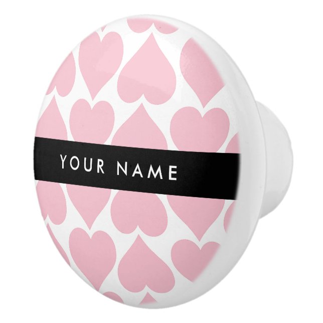 Rosa Hearts, Romantic, Ditt namn, Anpassa Knopp (Höger)