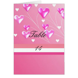 Rosa Hearts-säteskortet Bord OBS Kort