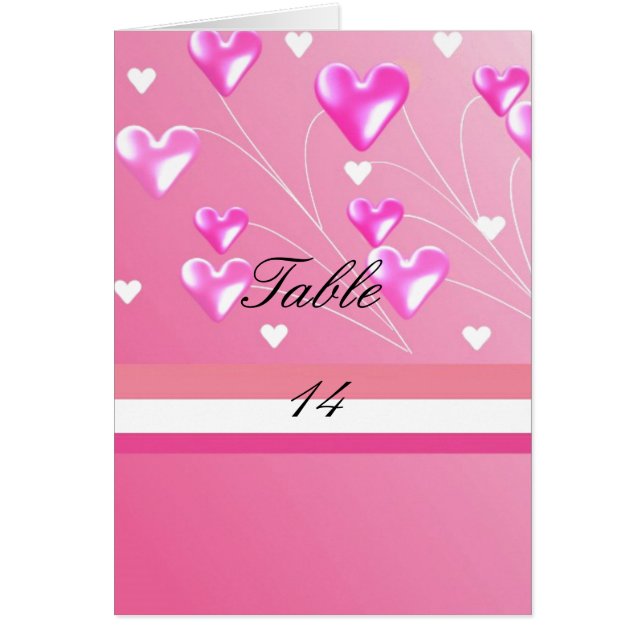 Rosa Hearts-säteskortet Bord OBS Kort (Framsidan)