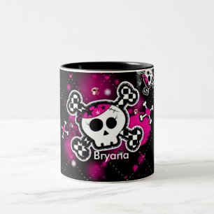 Rosa Hearts Skull & Bones Girls Kopp Coffee Mugg