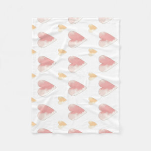 Rosa Hearts Soft Ull Baby Blanket Fleecefilt