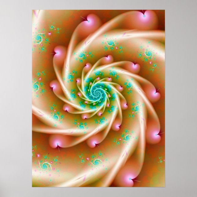 Rosa Hearts Spiral Poster (Framsidan)