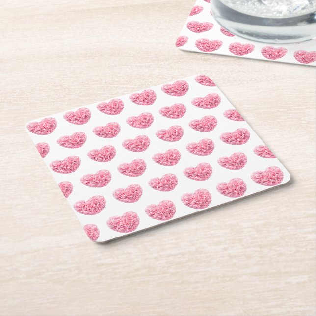 Rosa Hearts Underlägg (Vinklad)