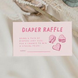 Rosa Hearts Valentine Diaper Raffle Biljett Tilläggskort