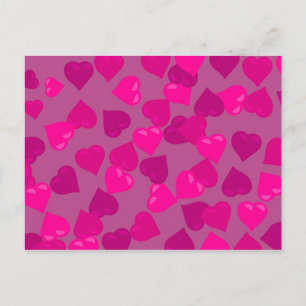 Rosa Hearts Vykort