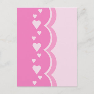 Rosa Hearts Vykort