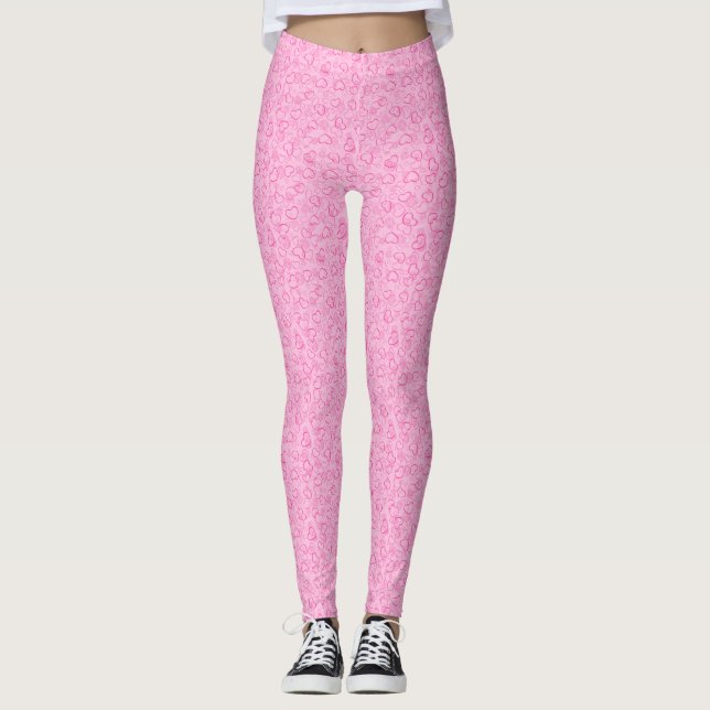Rosa Hearts Women's Legings Leggings (Framsida)