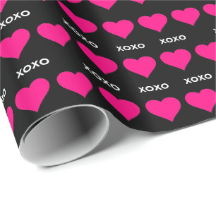 Rosa Hearts - xoxo valentine kärlek Presentpapper