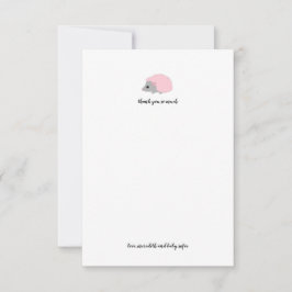 Rosa hedgehog woodland animal tackor you card OSA kort