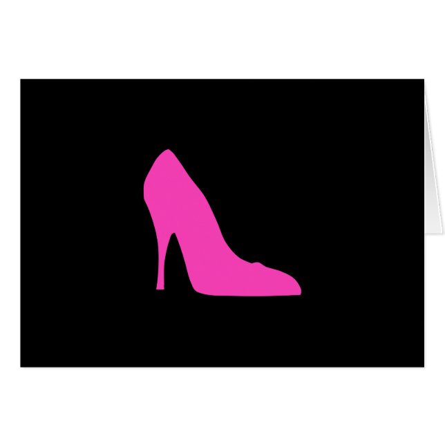 Rosa Heel on Black Hälsningskort (Framsidan Horizontal)