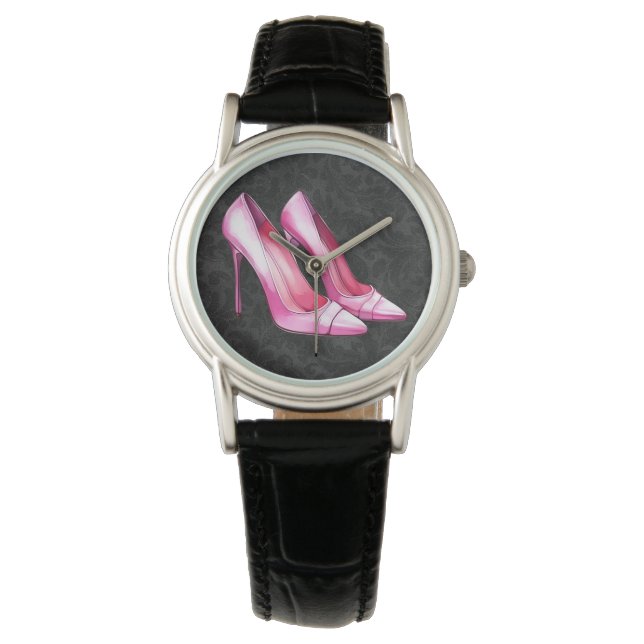 Rosa Heels Shoes Watch Armbandsur (Framsida)