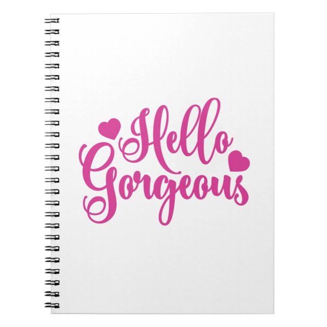 Rosa Hej Gorgous-offert Anteckningsbok (Framsidan)