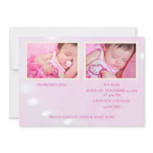 Rosa Hej World Girl Birth Notice