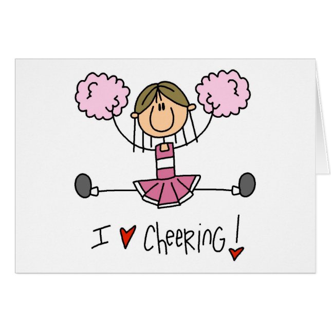 Rosa hejaklacksledare hälsningskort (Framsidan Horizontal)