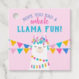 Rosa Hel Llama Roligt Födelsedagsfest Gåvor Etiketter