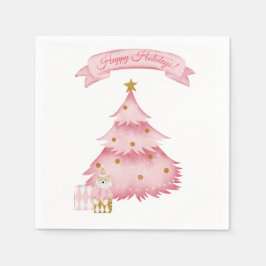 Rosa helgdagar helgdag för barn under vintern pappersservett