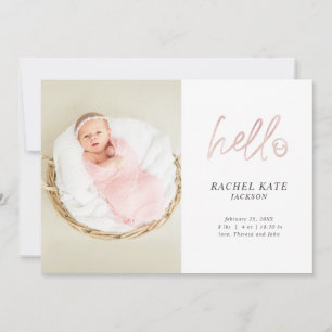Rosa Hello Script Foto Rose Guld Prickig Tjejig Meddelande