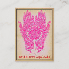 Rosa Henna Händer Yoga Studio Affärskort Visitkort