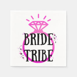 Rosa Hens Party Bachelorette Ring Bride Tribe Pappersservett