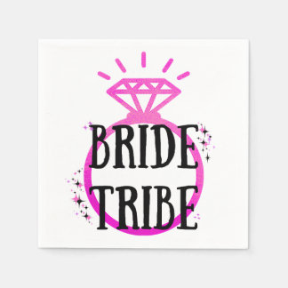 Rosa Hens Party Bachelorette Ring Bride Tribe Pappersservett