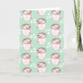 Rosa Hett Cocoa Mugg - Mint Grönt Card Meddelande