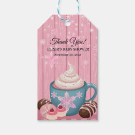 Rosa Hett Kakaofärgad babystövel Presentetikett