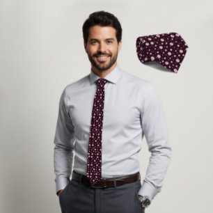 Rosa hexagon geometrisk mörk plommonfärgad slips