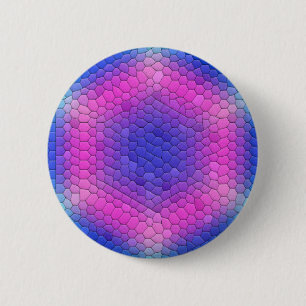 Rosa Hexagon Mosaic om blå gradient Knapp