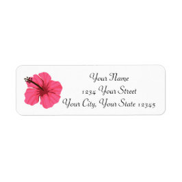 Rosa Hibiscus Adressetikett Returadress Etikett